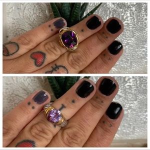 Coctail Rings Set Of Two NWOT Sz 5 Designer Inspired